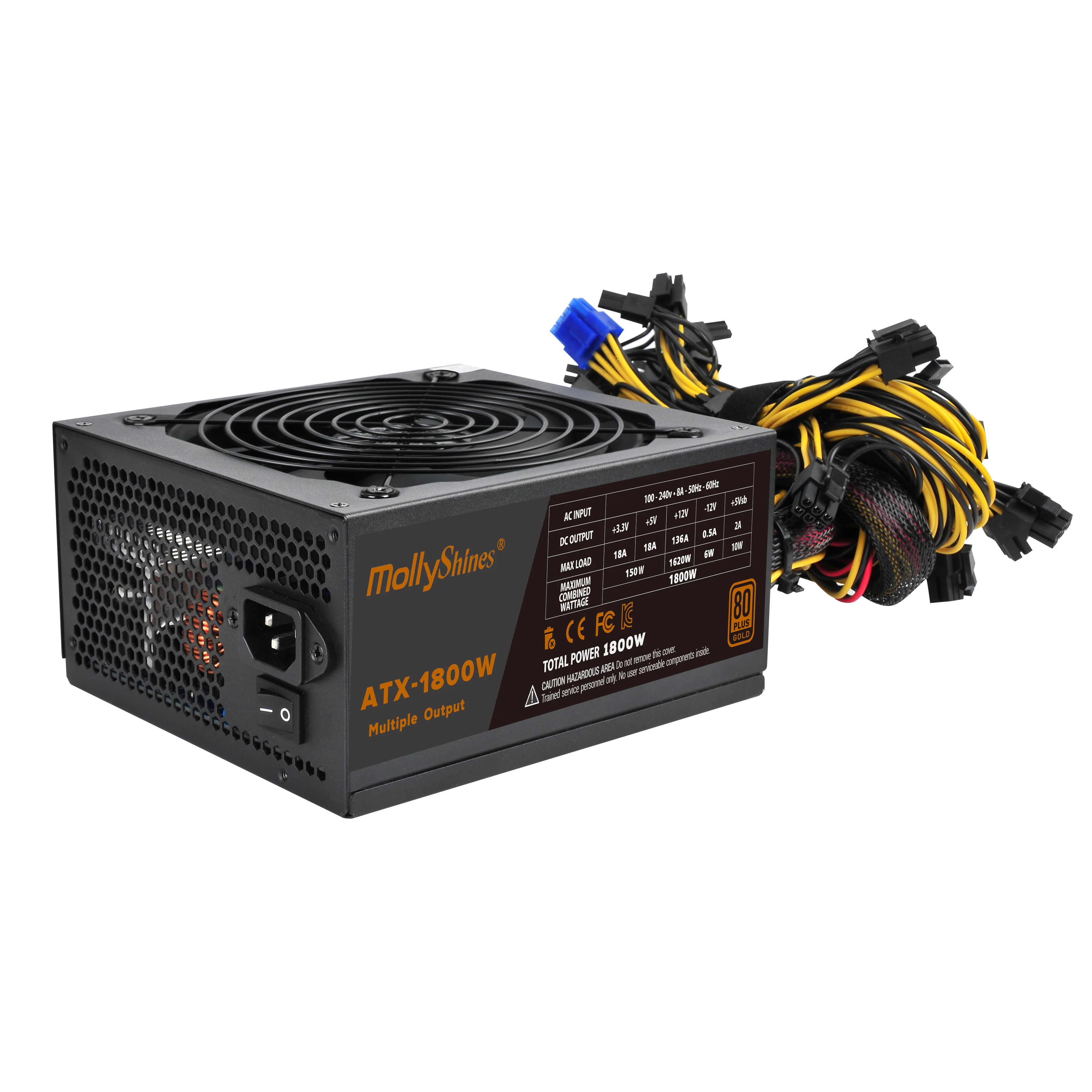 Industrial PC Machine Accessories Multiple Output High Efficiency 1800W Power Supply