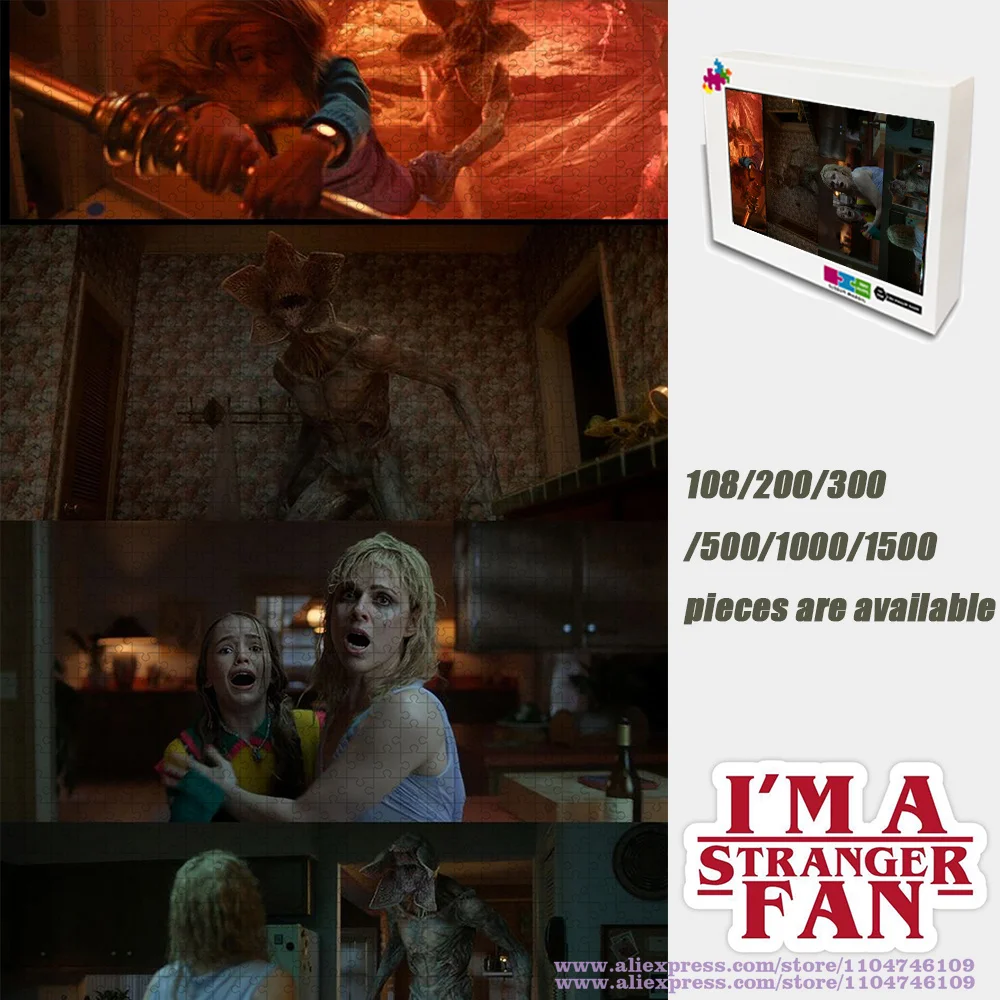낯선 것들 퍼즐 직소 퍼즐 108/200/300/500/1000/1500피스 어린이 및 성인을 위한 지능 퍼즐 새해 창의적인 선물