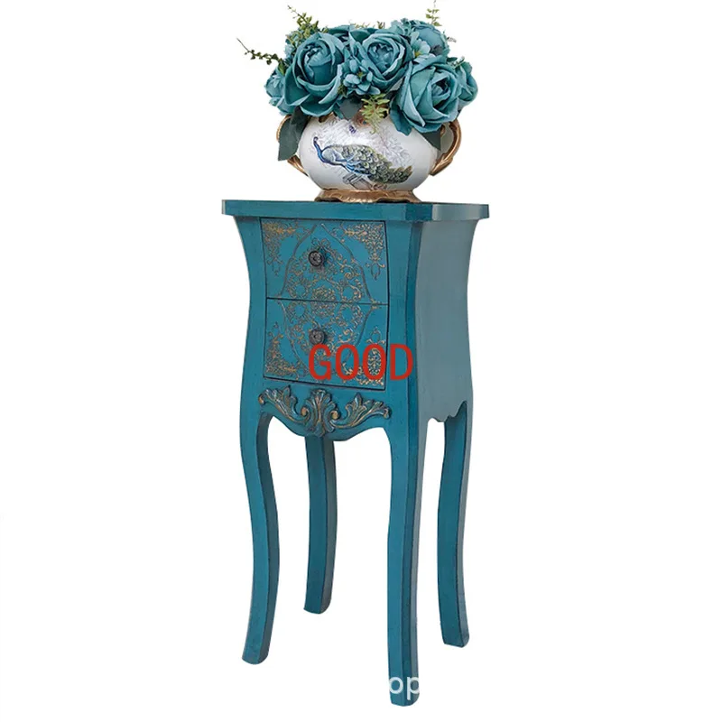 Dois-Bucket Locker para sala de estar, mesa lateral, mesa de canto, Desk Lamp, estilo europeu