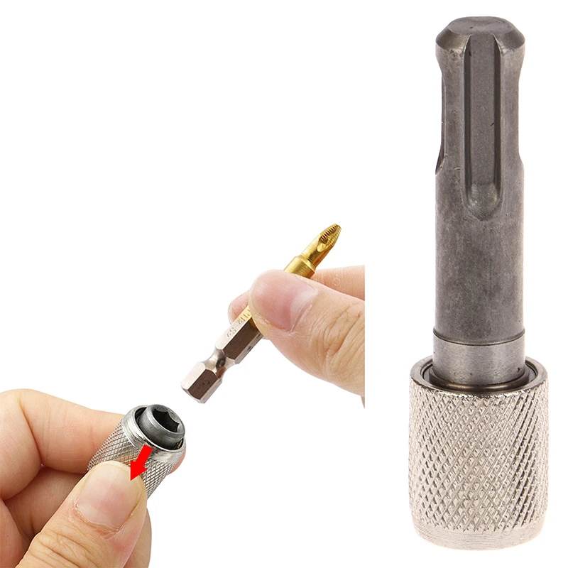 Hammers Impact Drill Bits SDS Socket Adapter 1/4 Hex Shank Screwdriver Holder Drill Bits Adapter Converter 60x10mm