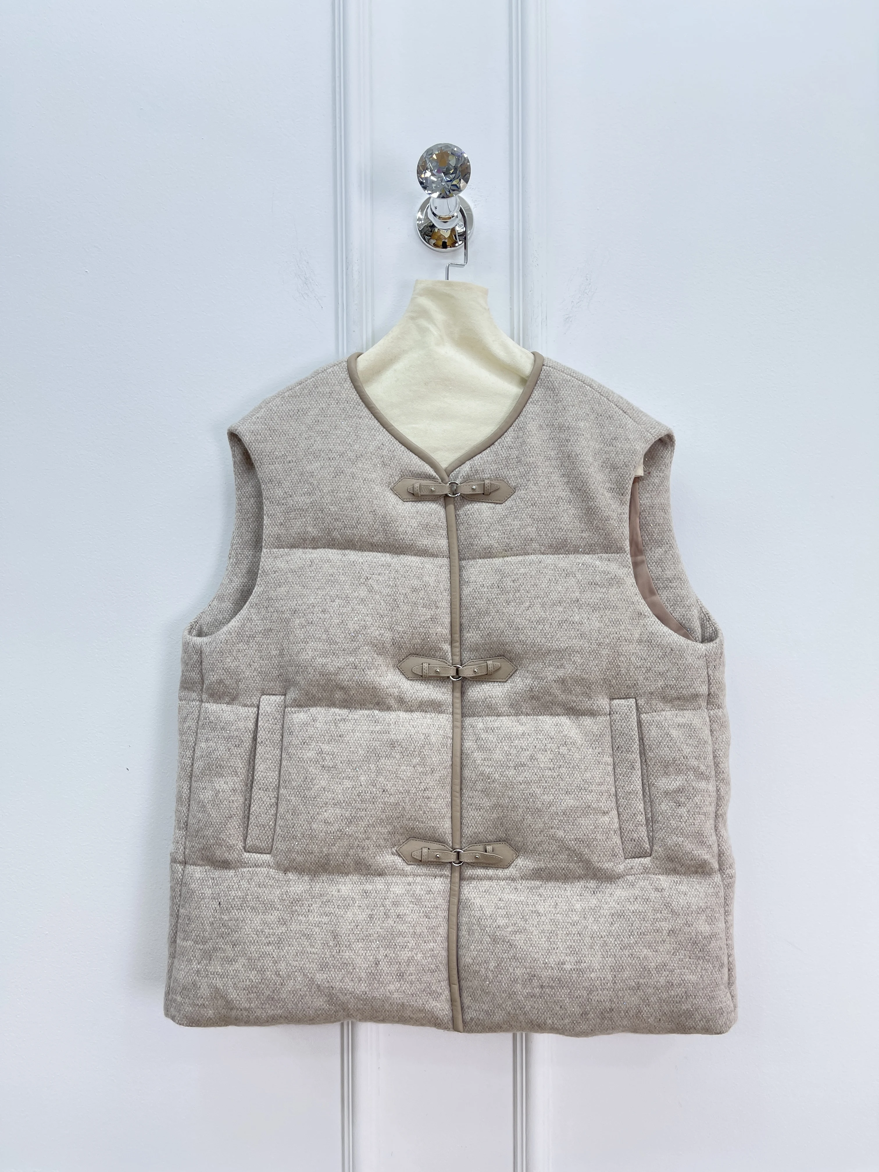 Herbst und Winter neue hochwertige Mode lässig Weste Wolle Daunenjacke Retro-Stil