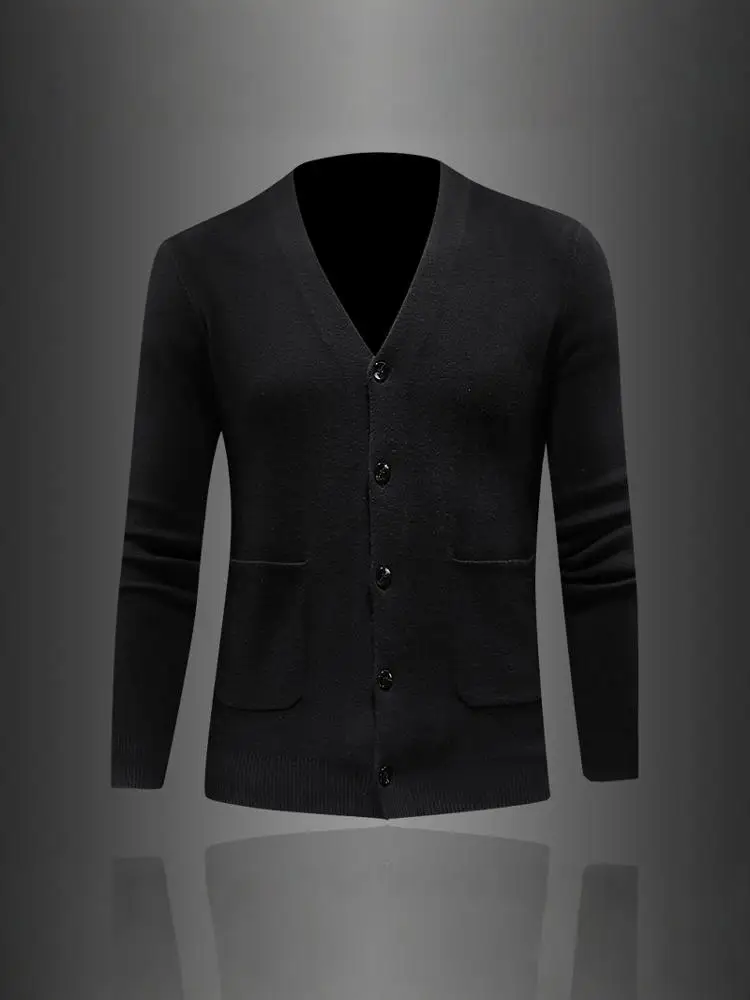 

Мужской повседневный вязаный свитер с V-образным вырезом и длинными рукавами, модный, осенне-зимний, удобный, из полиэфирного волокна