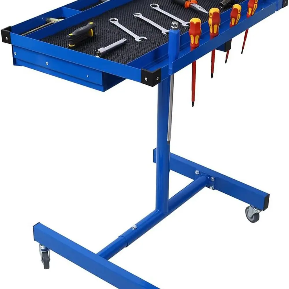 

Сверхмощный стальной мобильный рабочий стол с ящиками и отделениями для гаражей и мастерских по ремонту, синий