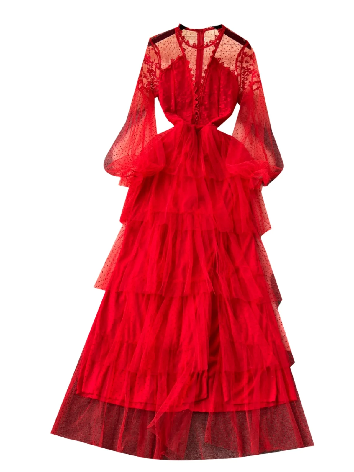 Ele Lange Tüll Dr Luxus Fee T Godd Sle Formale Kleid Koreanische Hohe Taille A-linie Rock Herbst Winter Faion