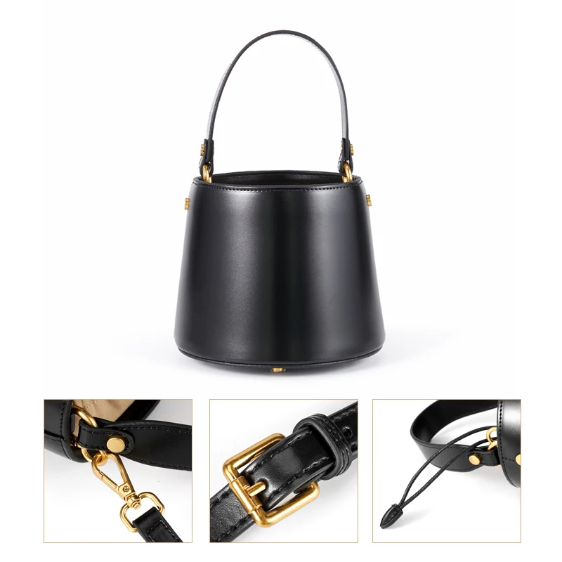 2023 Women\'s Mini Bunny Ears Drawstring Bucket Bag Luxury Brand Design Leather Shoulder Messenger Bags For Female