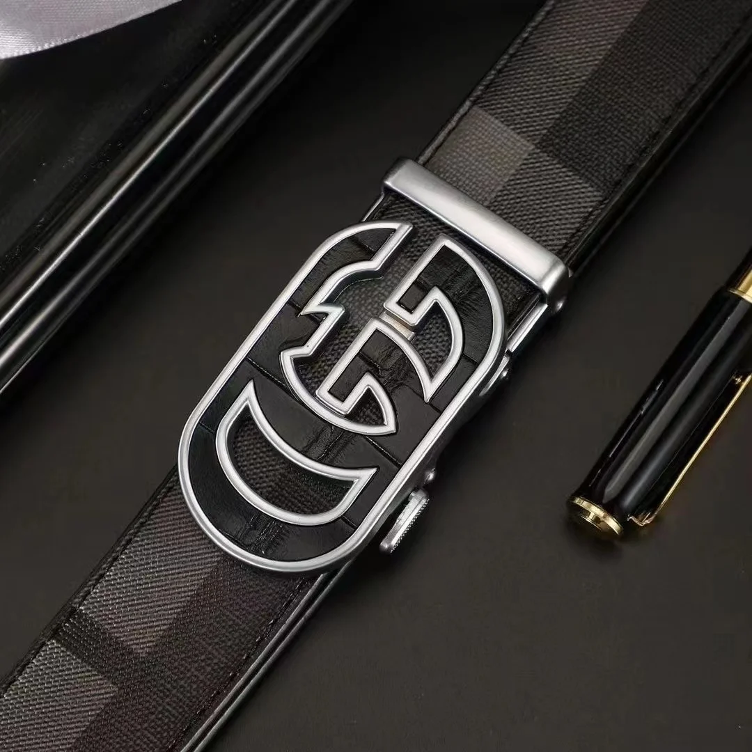 High quality top-grade cowhide material men belt luxury brand fashion business men belt alloy needle buckle belt for men