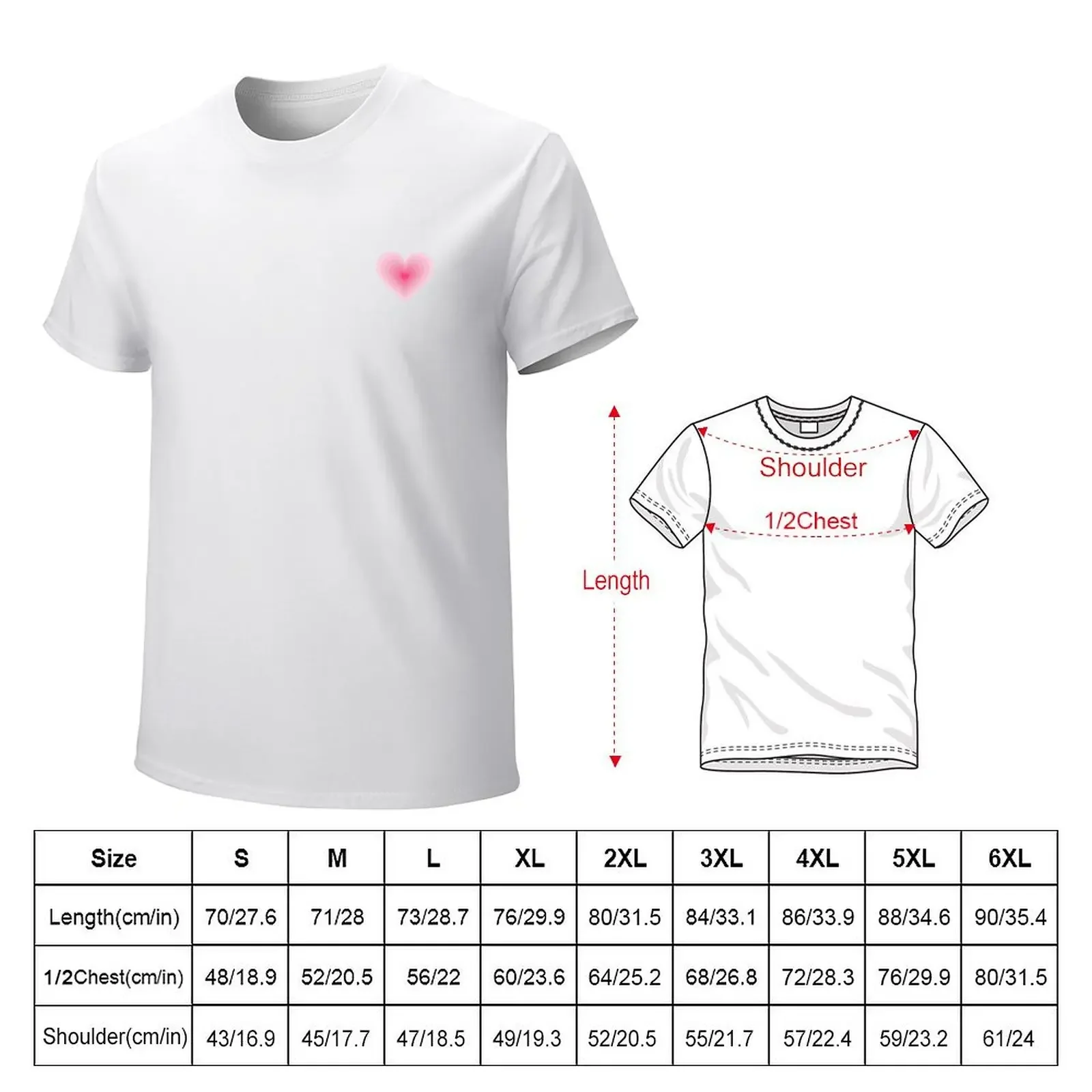 Pastel Pink Gradient Heart Design for Home Decor and Accessories T-Shirt cute tops quick drying t shirt for men