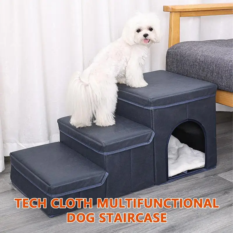 Dog Stairs Foldable Pet Storage Stairs 3 Steps Stairs Bed For Small Dog Cat Puppy Pet Ladder Pet Toy Food Storage Box Supplies