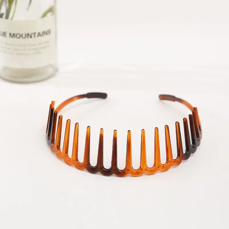 Diadema dentada ondulada de plástico para mujer y niña, diadema antideslizante con peine Zig Zag, accesorio para el pelo con dientes de tiburón,