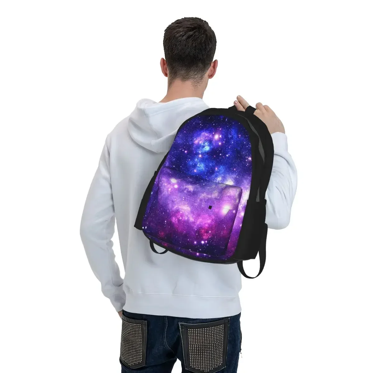 Purple Blue Galaxy Nebula Backpack Student BookBag Children School Bag Laptop Shoulder Bags for Men Women