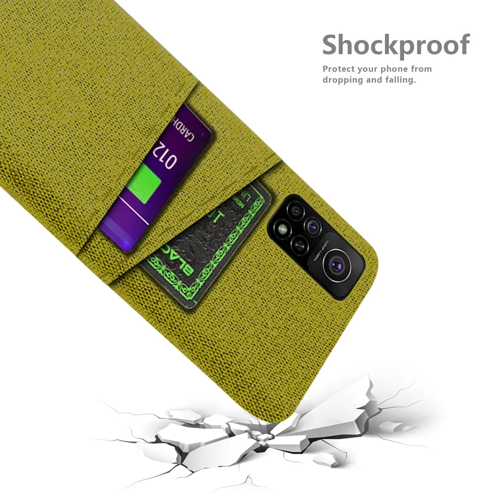 For Xiaomi Mi 10T Pro Case Luxury Dual Card Fabrics Texture Back Cover For Xiaomi mi 10t 10tpro mi10T 10 t pro Coque Funda Capa