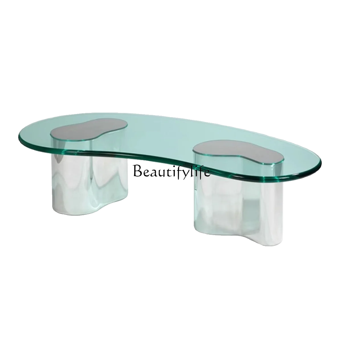 

Glass clear and transparent Nordic creative special-shaped acrylic coffee table sofa colored coffee table