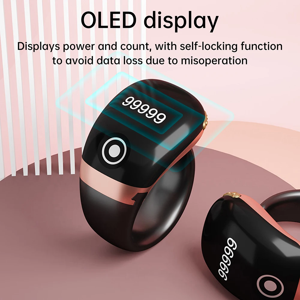 S7pro عدادات المسجل الرقمي OLED عرض حلقة حامل ذكي APP العد Type-C SilentTouch عداد الإصبع الذكي