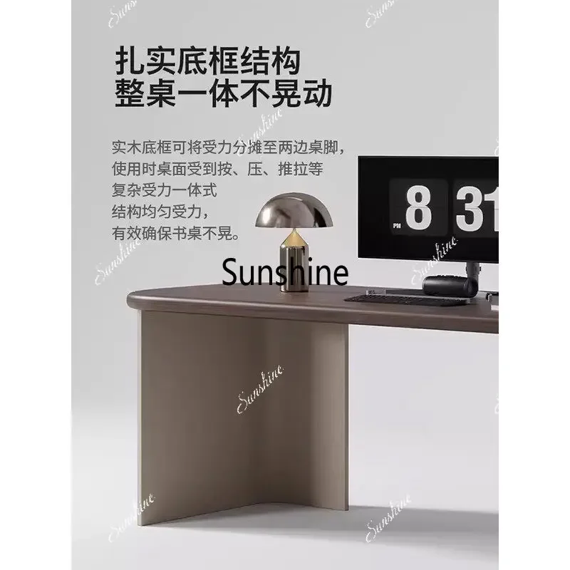 Light luxury modern simple home office computer desk design high-end solid wood FT