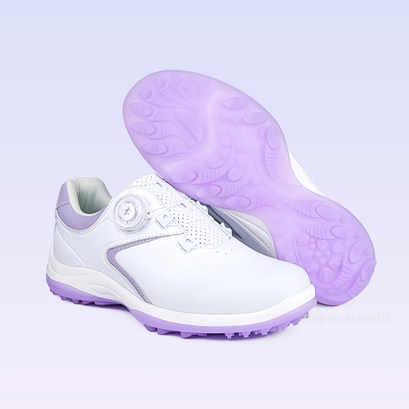 Ttygj GM nuevos zapatos de Golf para mujer, zapatos deportivos de encaje con perilla súper impermeables, tachuelas antideslizantes de Golf, zapatos informales de suela media de palomitas de maíz