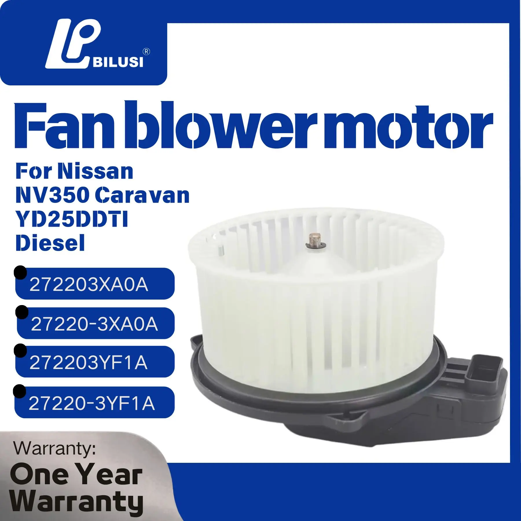 

Вентилятор отопителя BILUSI для Nissan NV350 Caravan YD25DDTI Diesel 272203XA0A 27220-3XA0A 272203YF1A 27220-3YF1A