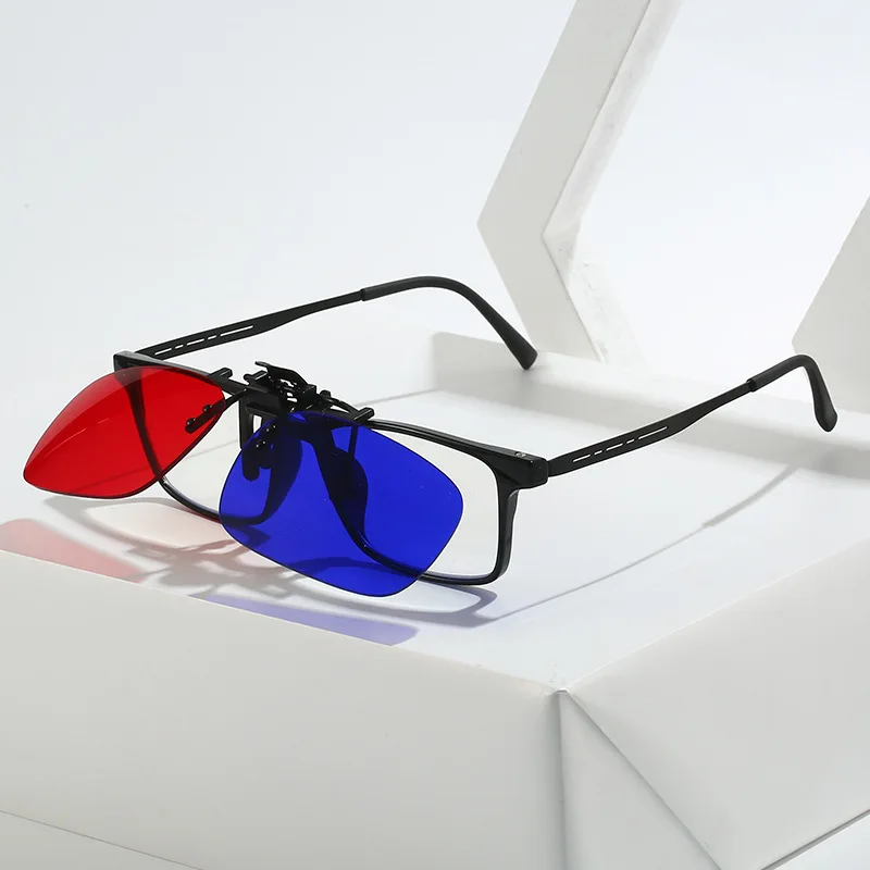 Green Clip-On Glasses Tool Blue Red Eyewear Visual Filter Glasses for Eye Training