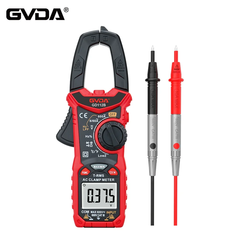 GVDA Pinza amperometrica digitale AC DC corrente NCV multimetro penza Amperimetrica True RMS capacità Ohm Hz Tester di tensione di temperatura