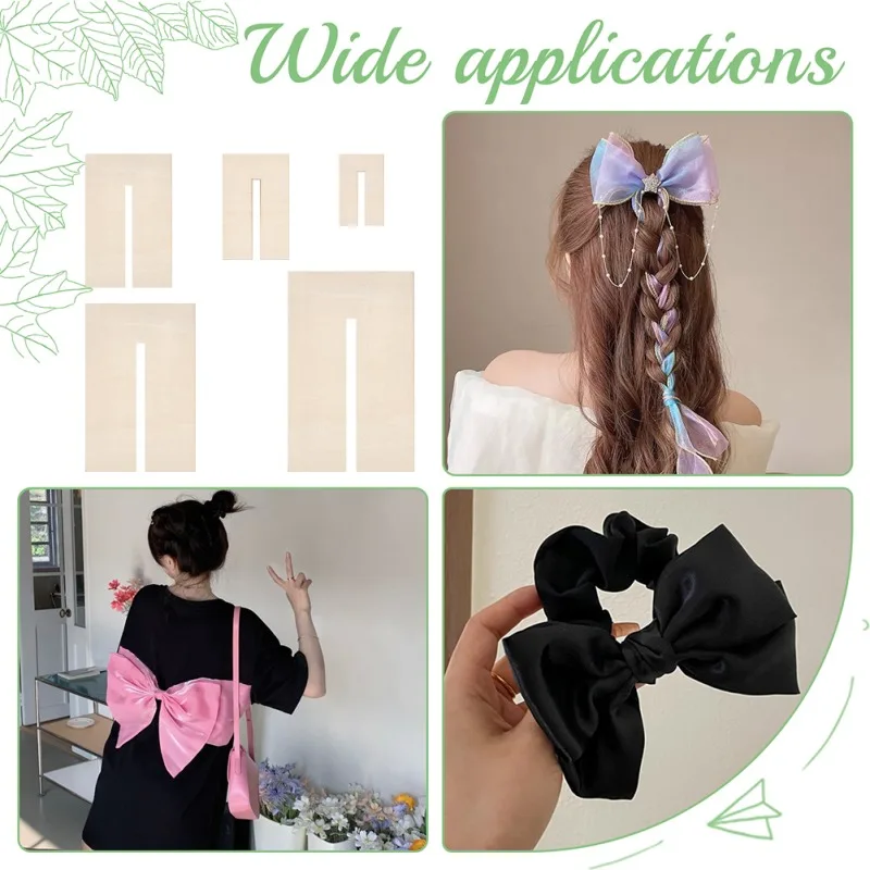 5Pcs Bow Maker Templates Wood Bow Tie Boards Craft Sewing Tool for Ribbon Bow Making Hair Bows Gift Bows Crafts Making Slot: 8mm