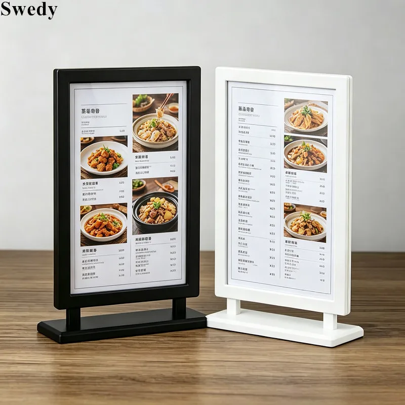 5 PCS A6 105x148mm White Black Plastic Sign Holder Display Stand Photo Picture Poster Frame Restaurant Menu Paper Holder