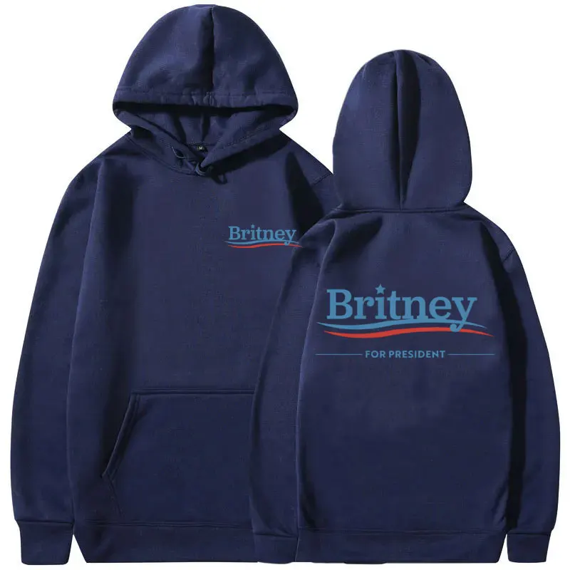 Britney for President Double Sided Print Hoodie Britney Spears Hoodies Men Women Hip Hop Oversized Sweatshirt Male Trend Clothes