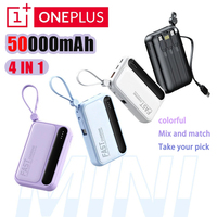 Oneplus 4 In1 Power Bank 50000mAh Large Capacity Built in Cables Intelligent Digital Display Light Portable Battery For Iphone