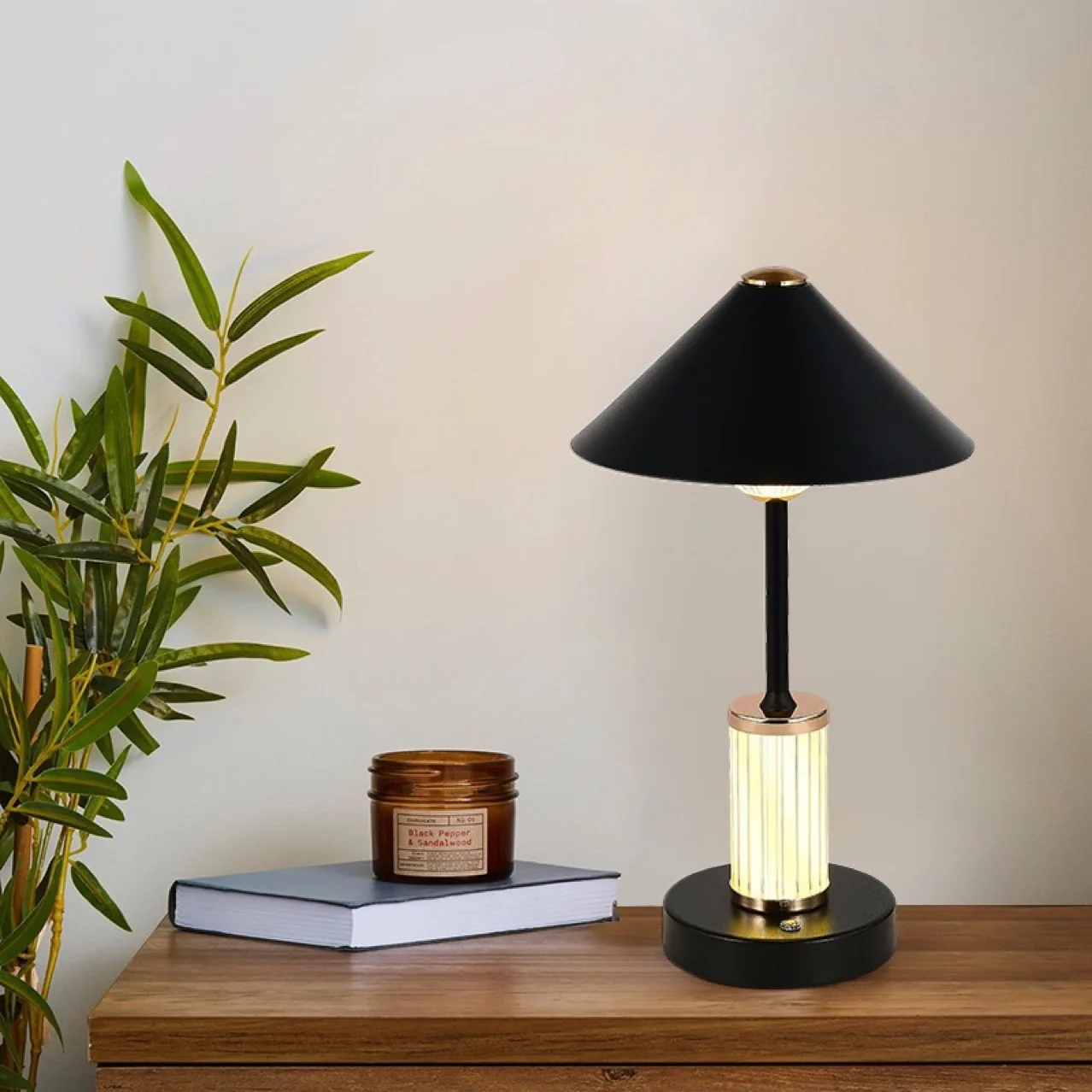 Bedroom RGB color headboard retro hat bedside lamp cute creative simple modern warm touch night light desktop decorative light