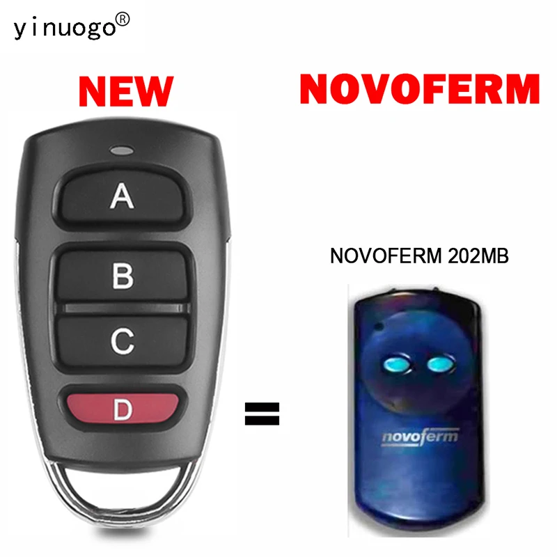 NOVOFERM 202MB Garage Door Remote 433.92MHz Fixed Code Door Duplicator Keychain