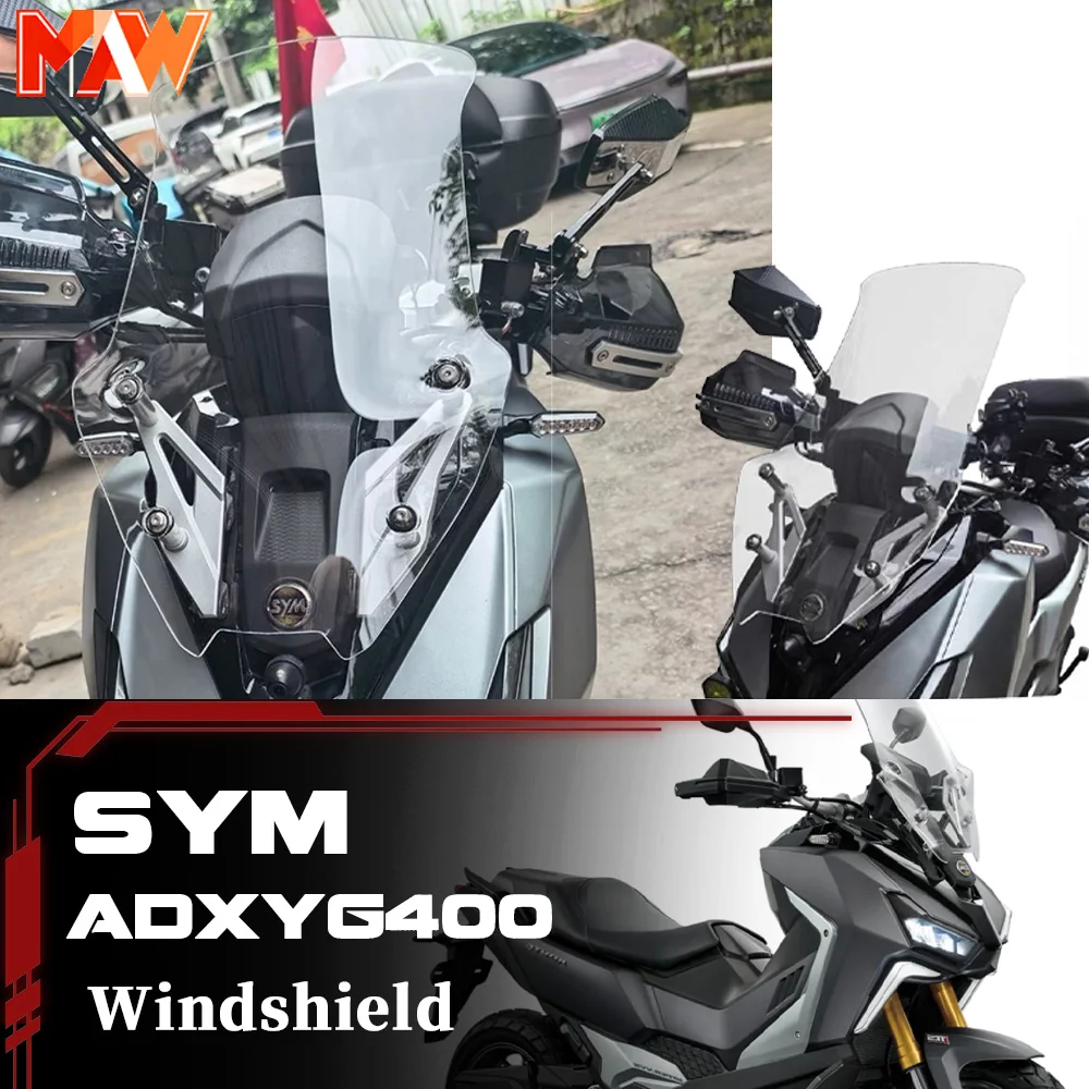 For SYM ADXTG 400 motorcycle modified heightened transparent front windshield rain shield accessories sym adx tg 400 400 adx tg