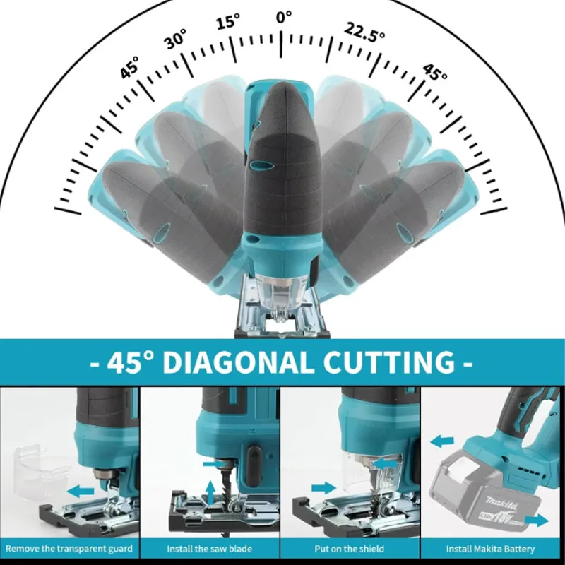 Makita DJV182Z 340W Brushless Cordless Jigsaw Electric Jig Saw with Barrel Handle Portable Carpenter Power Tool