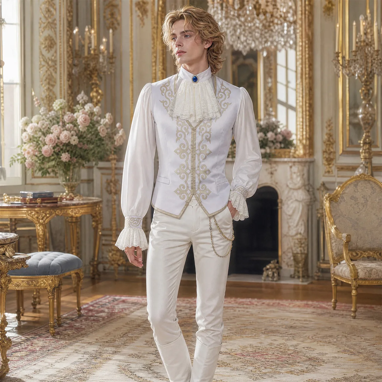 Robe de Prince Performance, Costume de Théâtre de Style Européen, Costume de Carnaval, Costume de Mariage, Haut de Prince, Marié, Homme