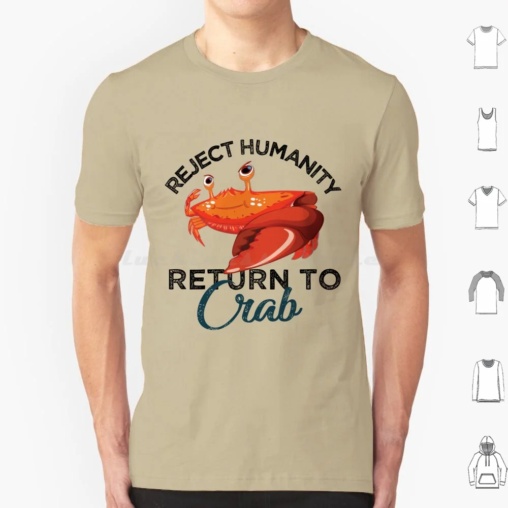 Rejeter l'humanité retour au crabe évoluer embrasse crabe t-shirt grande taille 100% coton crabe évoluer pour l'embrasse le crabe singe Meme
