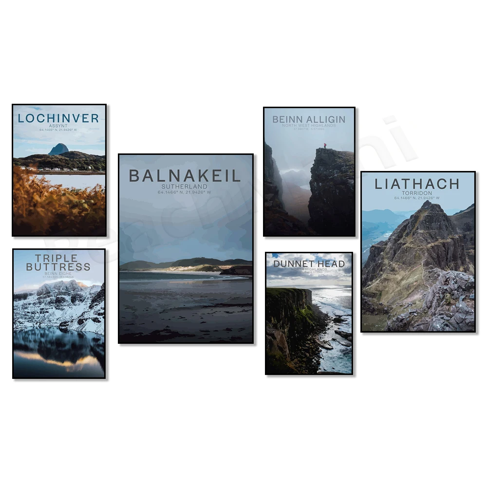 Balnakiel, Durness, Sutherland, North West Highlands, Dunnet Head, Caithness, Rannoch Moor Scottish Highlands Travel Poster
