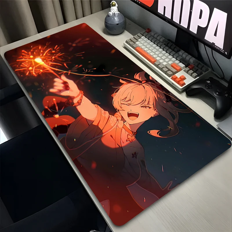 Mouse Pad Office PC Gaming Accessories Keyboard Pad Anime HD Mousepad Laptop Desk Mouse Mat G-genshin Impact Naganohara Yoimiya