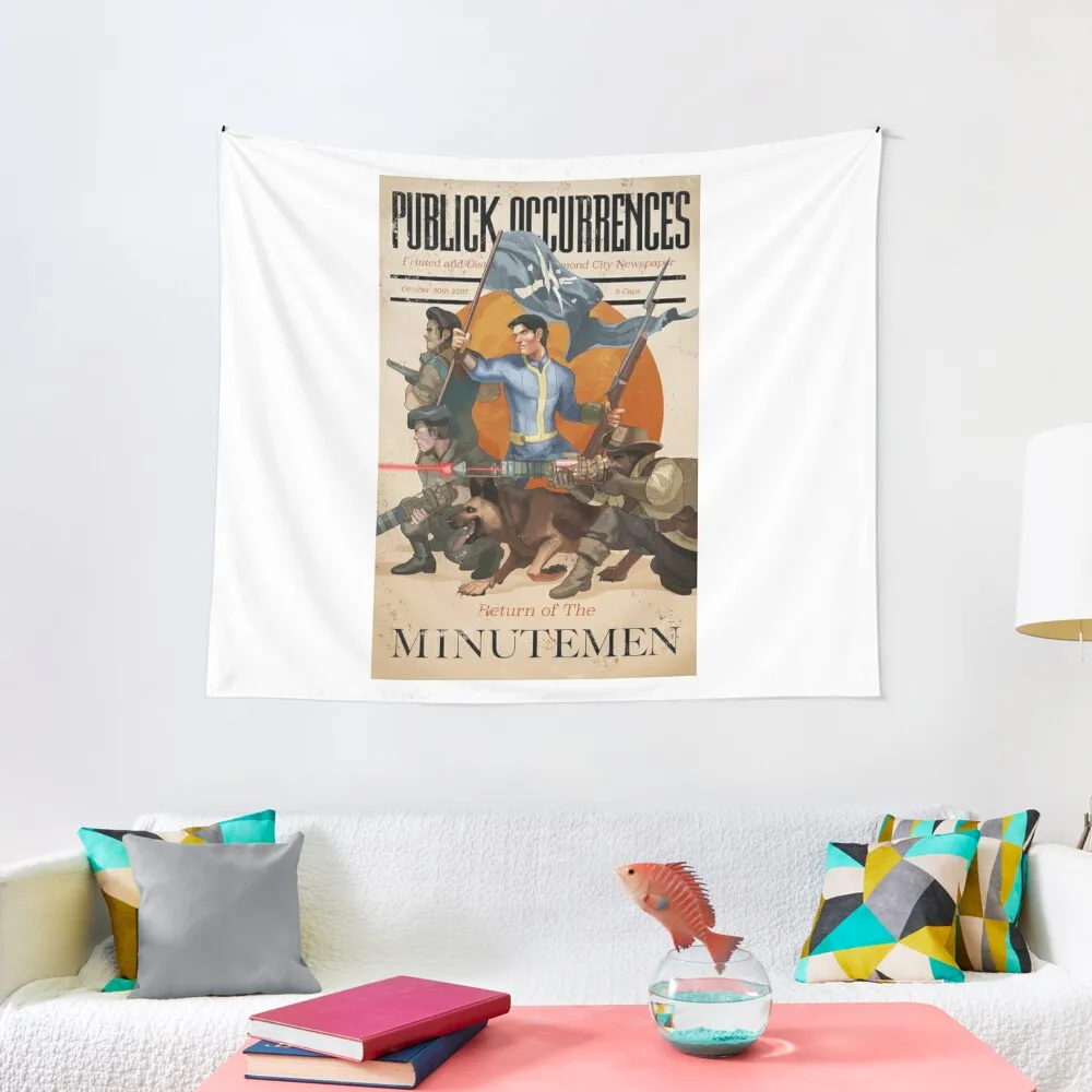 Fallout Minutemen propaganda Tapestry Wallpaper Bedroom Living Room Decoration Wall Hanging Tapestry