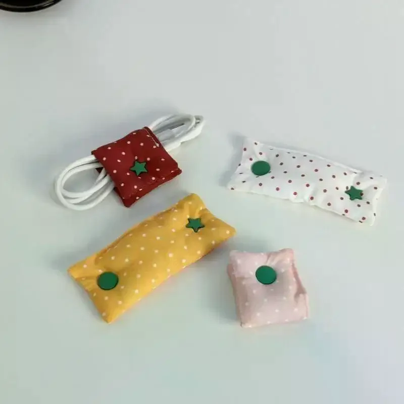 Creative Cute Cable Organizer Portable Tomato Star Pattern Cord Winding Holder for Travel Phone Charger Management