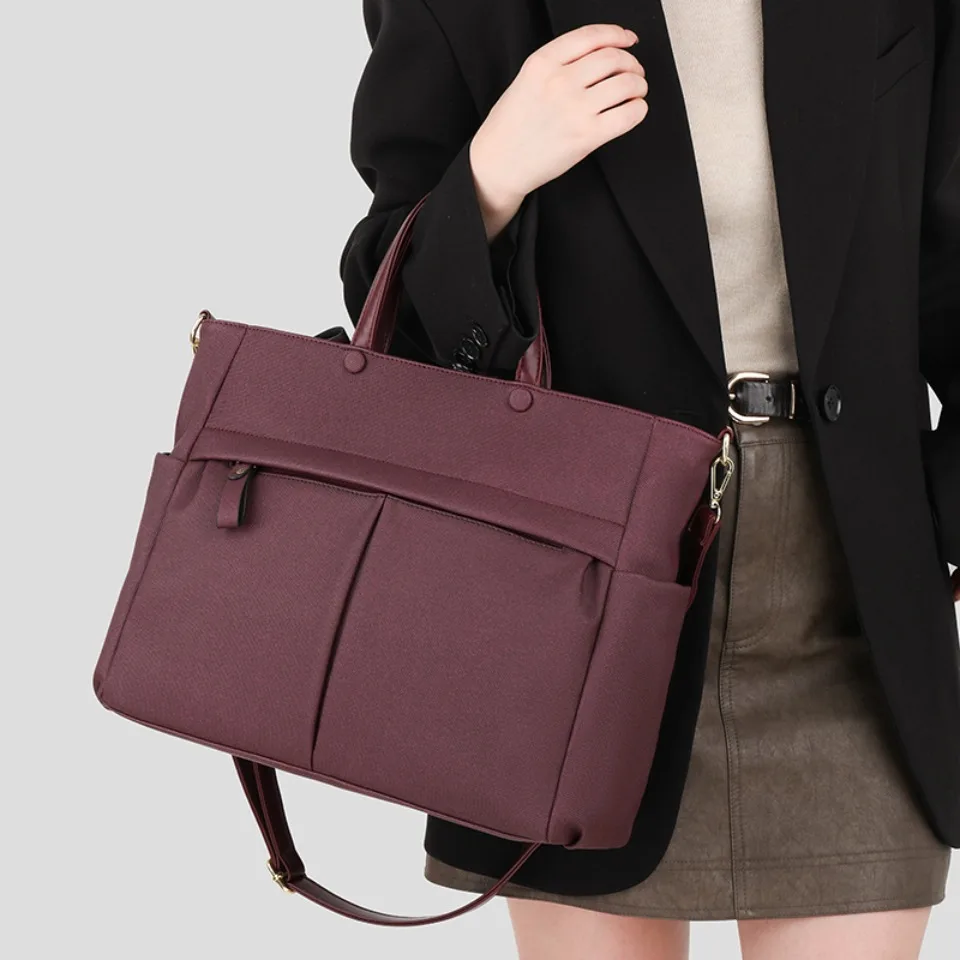 

14'' laptop Business Commuting Handbag Top Quality Materials Ladies Handbag Female Shoulder Bag Put in A4 Magazine and Notebook