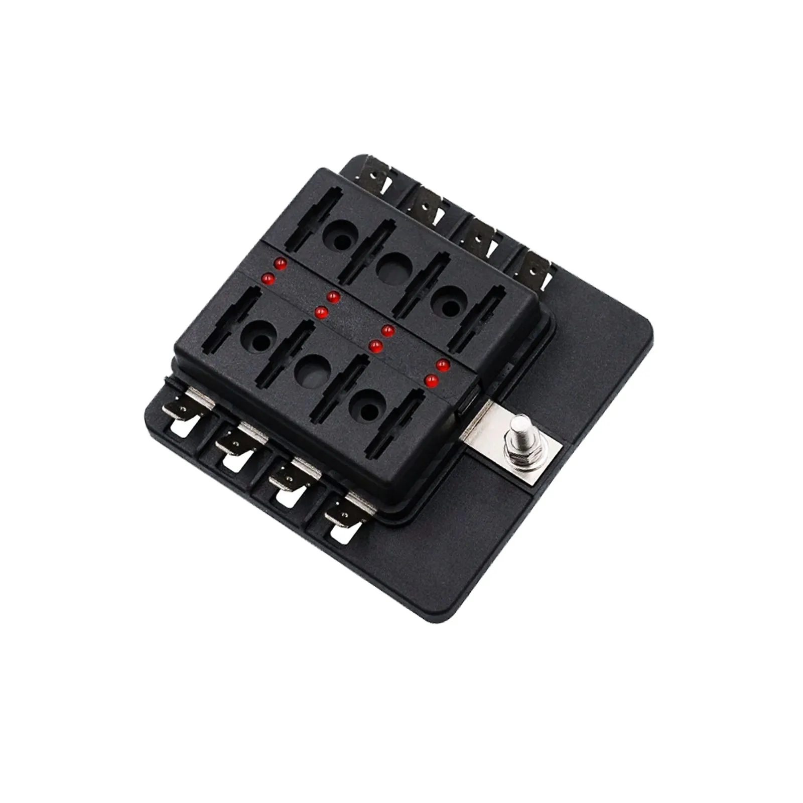 8-Ways Car Blade Fuse Block Box ATC/ATO Holder With Red Warning LED PC Protection Cover DC12V 32V Automatic for Car Truck Boat