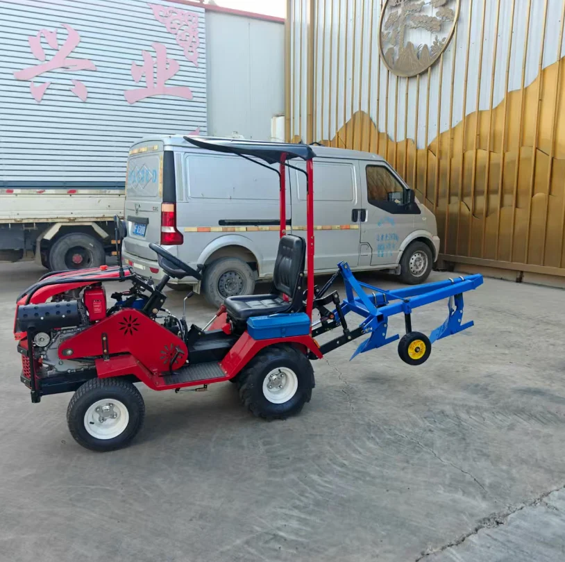 Mini Tractor Agrícola Compacto con Ruedas 4x4, Maquinaria Agrícola Diésel Todoterreno con Cabina Opcional