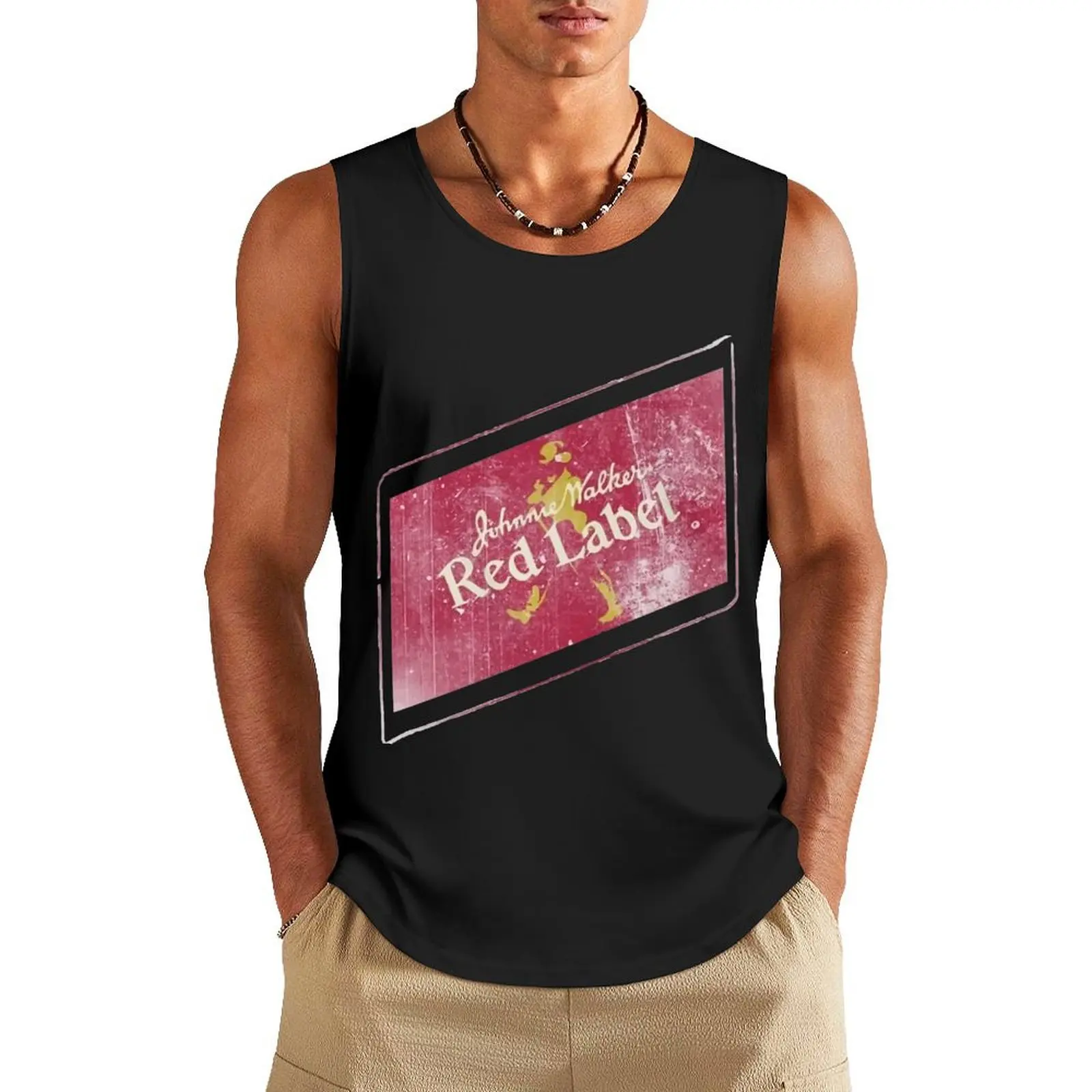 Майка Johnnie Walker мужская с красной этикеткой, винтажная тенниска для спортзала, майка для фитнеса, белая