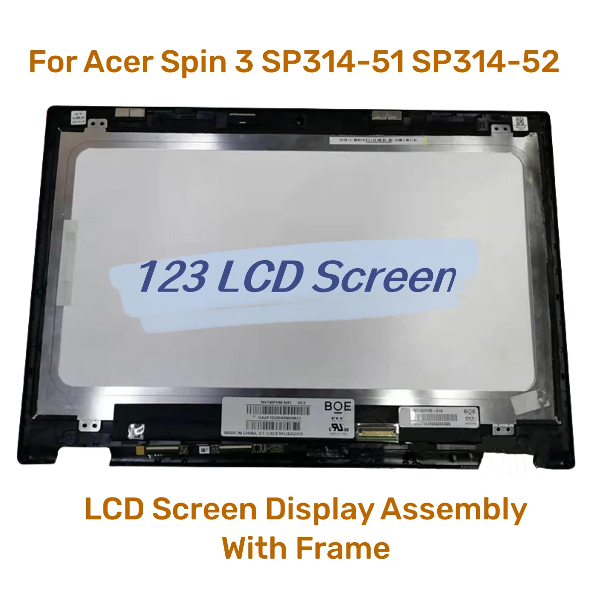 14''For Acer Spin 3 SP314-51 SP314-52 Laptop Touch Digitizer N17W5 LCD Screen Display Assembly With Frame