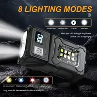 Mini Super Bright LED Flashlight USB-C Rechargeable, Magnetic Tail & COB Emergency Light Portable Camping Hiking Torch 1/2PCS
