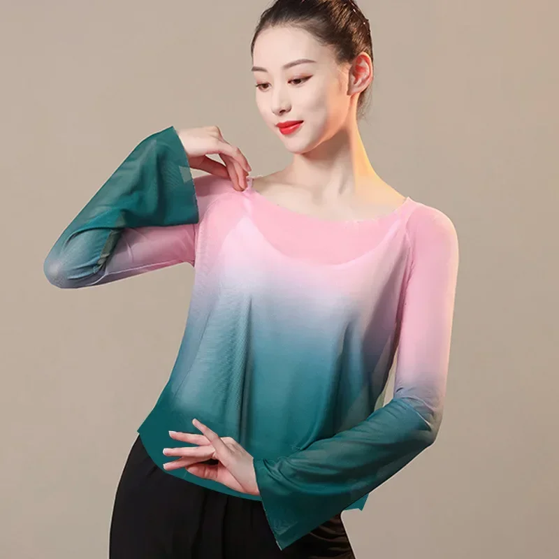 أزياء الرقص الكلاسيكي الجديدة جسم الإناث قافية الشاش الجنية أنيقة تغيير تدريجي اللون