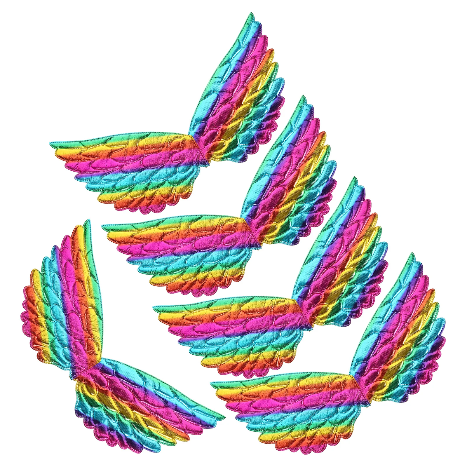 

5Pcs Colorful Wings Exquisite Angel Wing Props for Cosplay Parties Photo Shoot Elegant Performance Fairy Wing Decor