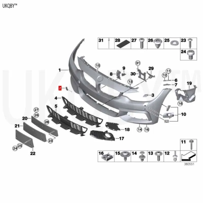 BM W 4 Series F36 Gran Coup é LCI [440iX] 2016-2019 Flip Hook พร้อมสีรองพื้น 51118061005