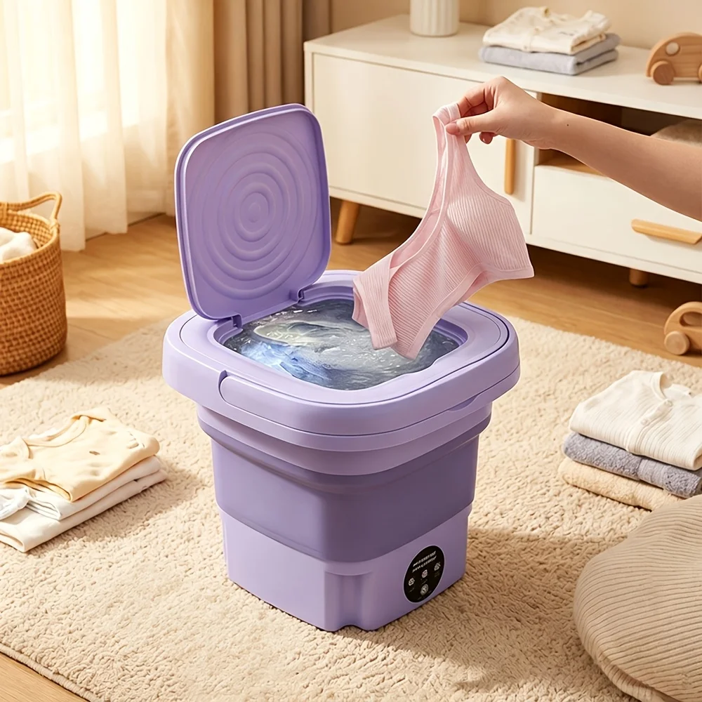 Portable Folding Mini Washing Machine Bucket for Clothes Socks Underwear Cleaning Washer Portable Small Travel Washing Machine