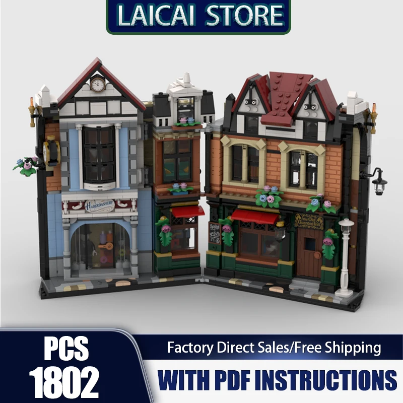 

Moc Building Blocks Modular Tudor Book Nook Model Technology Bricks DIY City Street View Model Assembly Construstion Gifts Toys