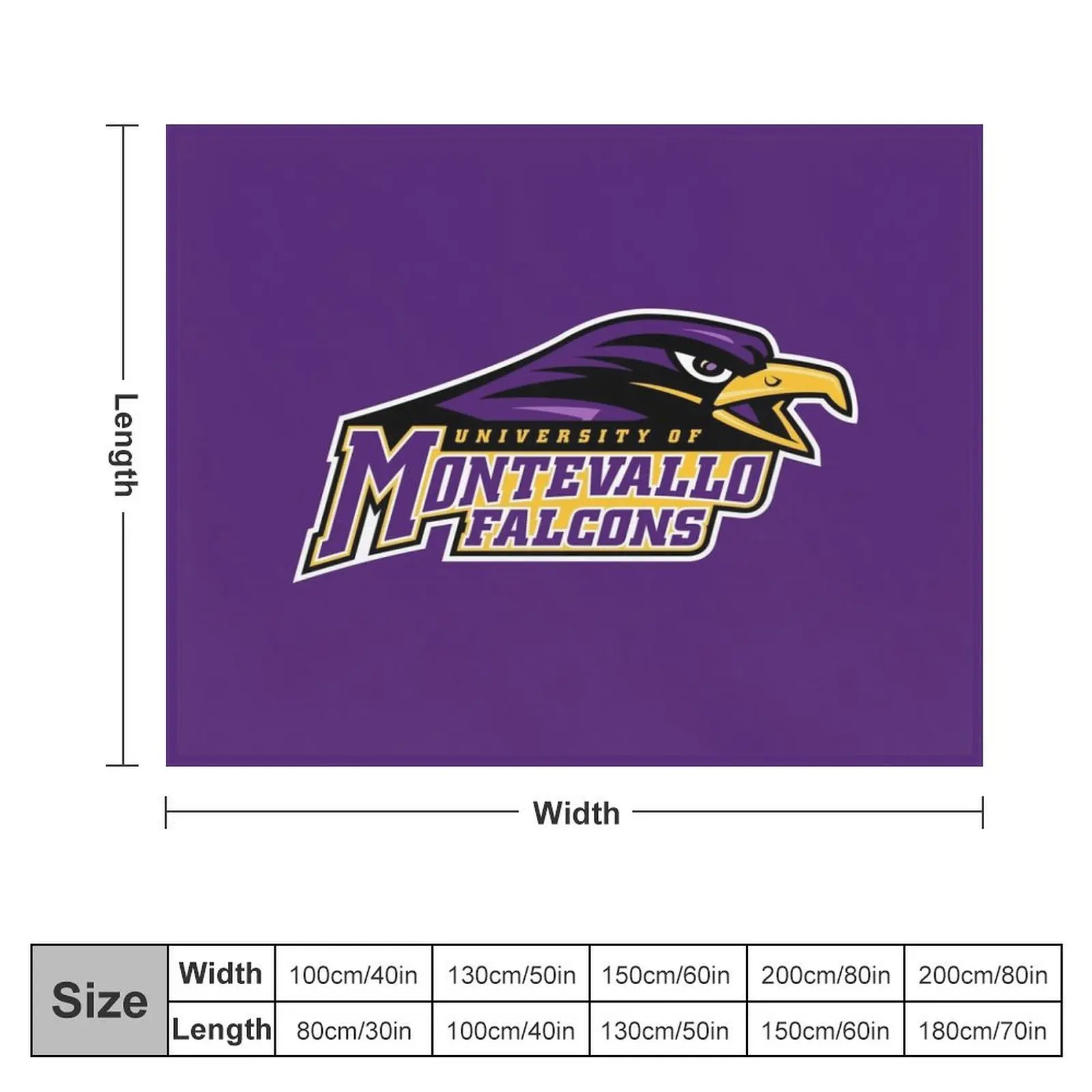 Montevallo Falcons Throw Blanket warm for winter Soft Plaid Sleeping Bag Blankets