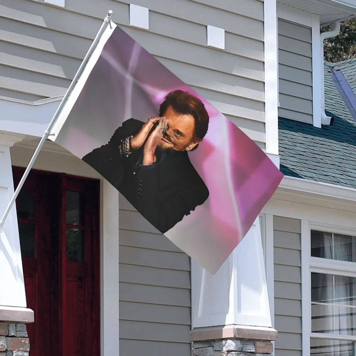 Fashionable Rock Flag Indoor Outdoor Banner Polyester Johnny Hallyday Decoration Double Sided 2x3 3x5 4x6 FT Flags