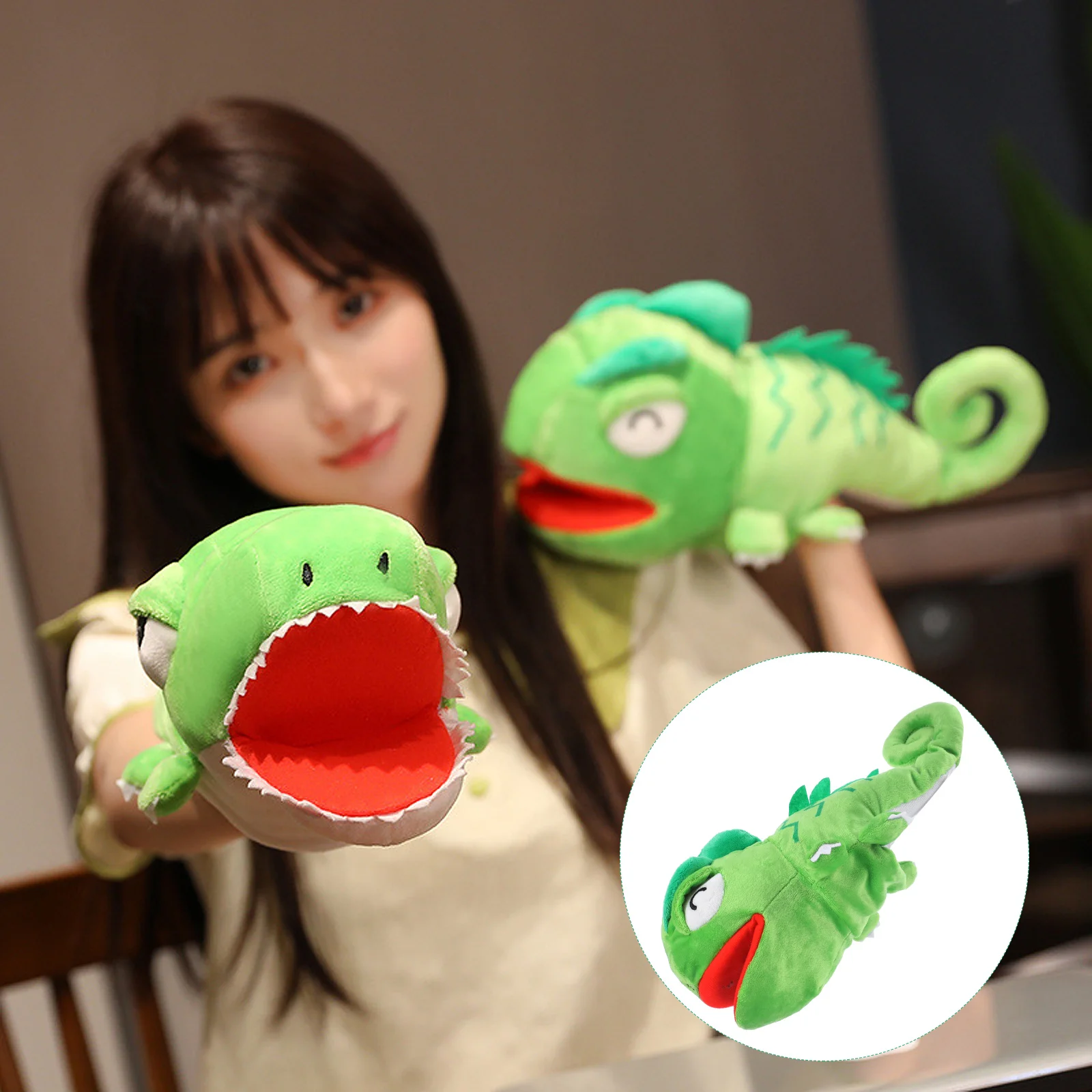 Role Play Hand Puppet Plush Animal Puppets Lizard Luxury Parent-child Soft Toys